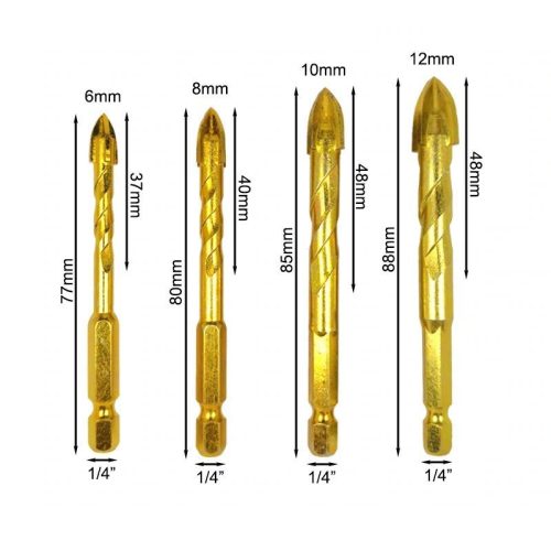 6 részes Kerámia és Üveg Fúrószár Készlet Precíziós Fúráshoz