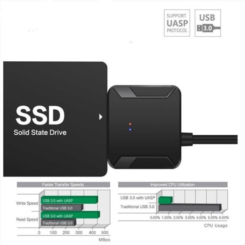 USB 3.0 - SATA adapter külső merevlemez csatlakoztatásához